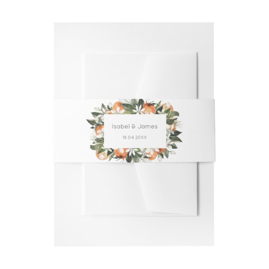 Bandeau De Faire-part Aquarelle Orange Blossom Mariage Feuille (Devant example)