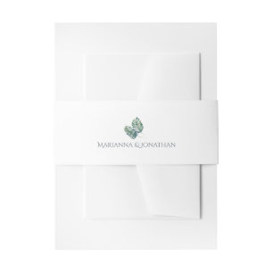 Bandeau De Faire-part Aquarelle Palmes et Mariage d'ardoise