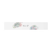 Bandeau De Faire-part Aquarelle Pastel Succulents Mariage Monogramme (Plat)