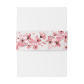 Bandeau De Faire-part Aquarelle rose cerisier Mariage floral (Dos Example)