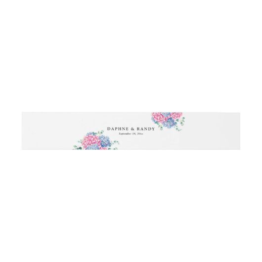 Bandeau De Faire-part Aquarelle rose et bleu Mariage Hydrangea (Plat)