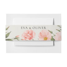 Aquarelle rose Fleurs Faire-part de mariage Ventre