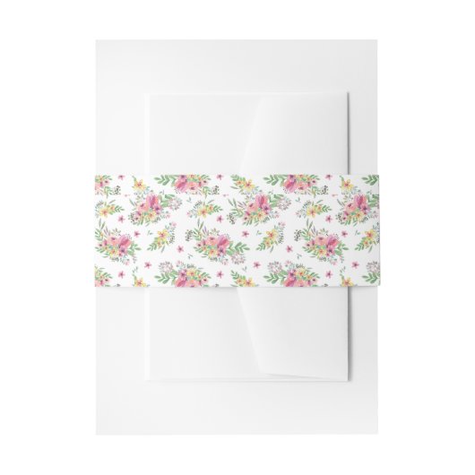 Bandeau De Faire-part Aquarelle rose Mariage (Devant example)