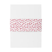 Bandeau De Faire-part Aquarelle rose mignonne Motif de coeur (Dos Example)