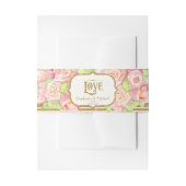 Bandeau De Faire-part Aquarelle Roses Aimer Élégant Mariage romantique (Devant example)