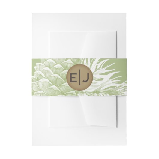 Bandeau De Faire-part Aquarelle rustique Mariage de pin de la forêt d'hi (Devant example)