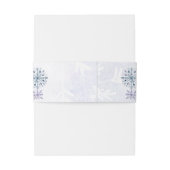 Bandeau De Faire-part Aquarelle rustique Snowflakes Blue Winter Wedding (Dos Example)