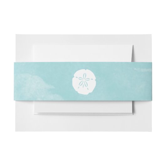 Bandeau De Faire-part Aquarelle Sable Dollar Bande de ventre (Devant Example)