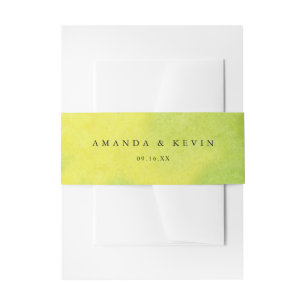 Bandeau De Faire-part Aquarelle Splash Lemon Yellow Lime Green Mariage