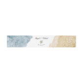 Bandeau De Faire-part Aquarelle Starfish Beach Wedding Dusty Blue Ocean (Plat)