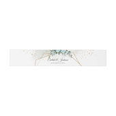 Bandeau De Faire-part Aquarelle tendance Fleurs bleues glacées Eucalyptu (Plat)