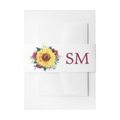 Bandeau De Faire-part Aquarelle Tournesol Floral Monogramme (Devant example)