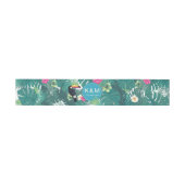 Bandeau De Faire-part Aquarelle Tropical avec Toucan Turquoise ID577 (Plat)