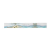 Bandeau De Faire-part Aquarelle Tropical Beach Palm Trees Mariage (Plat)
