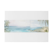 Bandeau De Faire-part Aquarelle Tropical Beach Palm Trees Mariage (Dos exemple)