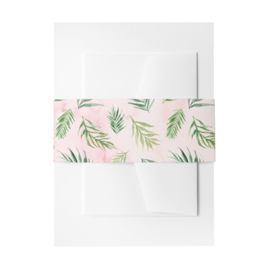 Bandeau De Faire-part Aquarelle Tropical Feuille Mariage Belly Band (Devant example)
