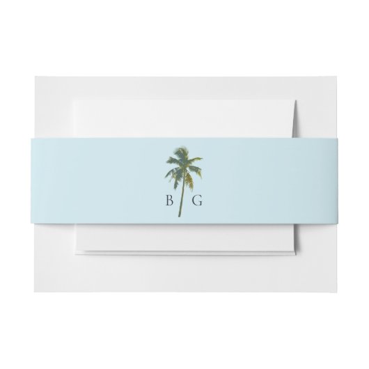 Bandeau De Faire-part Aquarelle tropicale Palms & Monogramme de mariage  (Devant Example)