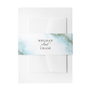 Bandeau De Faire-part Aquarelle Turquoise moderne Moss Agate BarefootBri