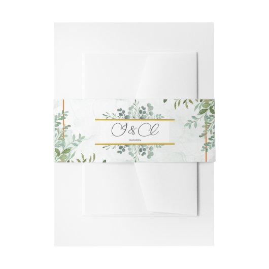 Bandeau De Faire-part Aquarelle verdure feuillage feuille mariage (Devant example)