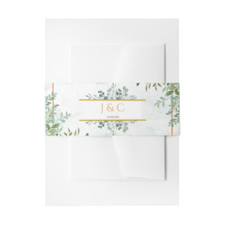 Bandeau De Faire-part Aquarelle verdure feuillage feuilles mariage