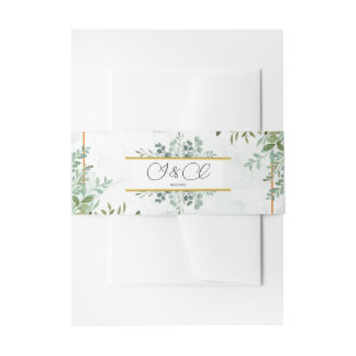 Bandeau De Faire-part Aquarelle verdure feuillage feuilles mariage