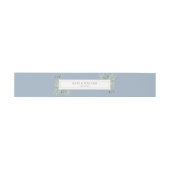 Bandeau De Faire-part Aquarelle Verdure Foliage Dusty Blue Mariage (Plat)
