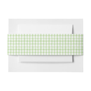 Bandeau De Faire-part Aquarelle vert et blanc En vichy