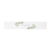 Bandeau De Faire-part Aquarelle vert et fleurs blanches Mariage (Plat)