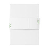 Bandeau De Faire-part Aquarelle vert et fleurs blanches Mariage (Dos Example)