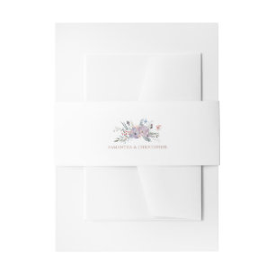 Bandeau De Faire-part Aquarelle Violet Floral et Mariage de cuivre
