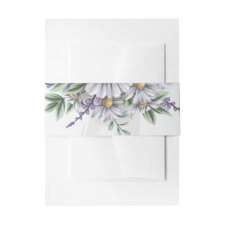 Bandeau De Faire-part Aquarelle violette et gris Bande de ventre