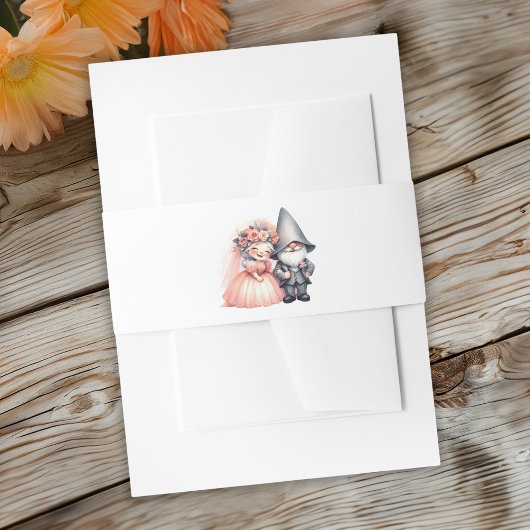 Bandeau De Faire-part Aquarelle Whimsical Gnome Mariage envelopper rusti