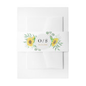 Bandeau De Faire-part Aquarelle Yellow Sunflowers Monogramme Mariage (Devant example)