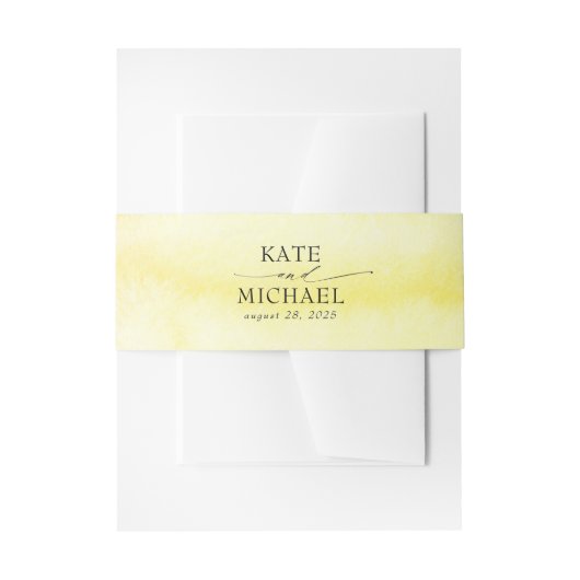 Bandeau De Faire-part Aquarelles Jaune Lumineuse Moderne (Devant example)