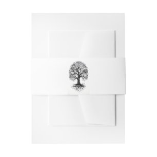Bandeau De Faire-part Arbre de Vie Zen Invitation Bande Ventrale