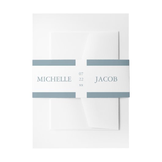 Bandeau De Faire-part Ardoise Bleue Pastel Aéré | Bandeau de Ventre de M (Devant example)