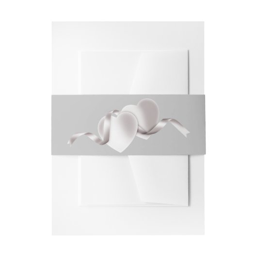 Bandeau De Faire-part Argent avec Coeurs Argent Bandes Belly (Devant example)