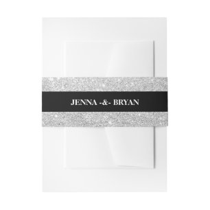 Bandeau De Faire-part Argent élégant simple de parties scintillantes e