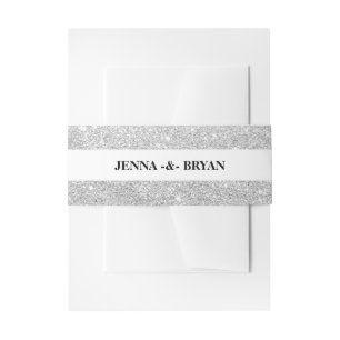 Bandeau De Faire-part Argent élégant simple et blanc de parties