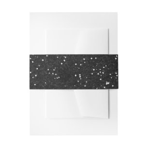 Bandeau De Faire-part Argent scintillant et parties scintillantes noires