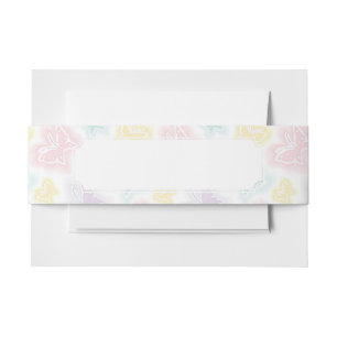 Bandeau De Faire-part Arrière - plan avec des papillons dans l'aquarell