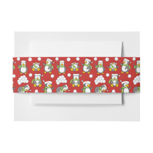 Bandeau De Faire-part Arrière - plan de pingouins de Noël
