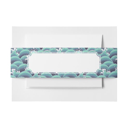 Bandeau De Faire-part Arrière - plan décoratif de vague de mer (Devant Example)