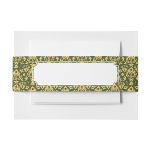 Bandeau De Faire-part Arrière - plan floral en bois de motif de damassé