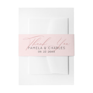 Bandeau De Faire-part Arrière - plan minimaliste rose merci typographie