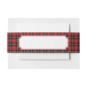 Bandeau De Faire-part Arrière - plan rouge de plaid