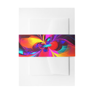 Bandeau De Faire-part Art abstrait floral moderne motif bleu rouge #07