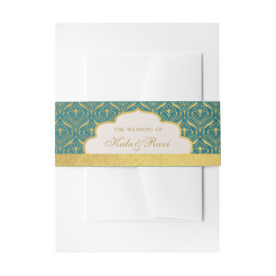 Bandeau De Faire-part Art Déco Lotus Gold Floral