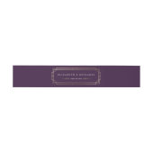 Bandeau De Faire-part Art Déco moderne Plum Purple Gold Foil (Plat)