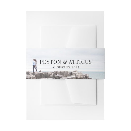 Bandeau De Faire-part Atmosphère Paysage Photo Mariage Bellyband (Devant example)